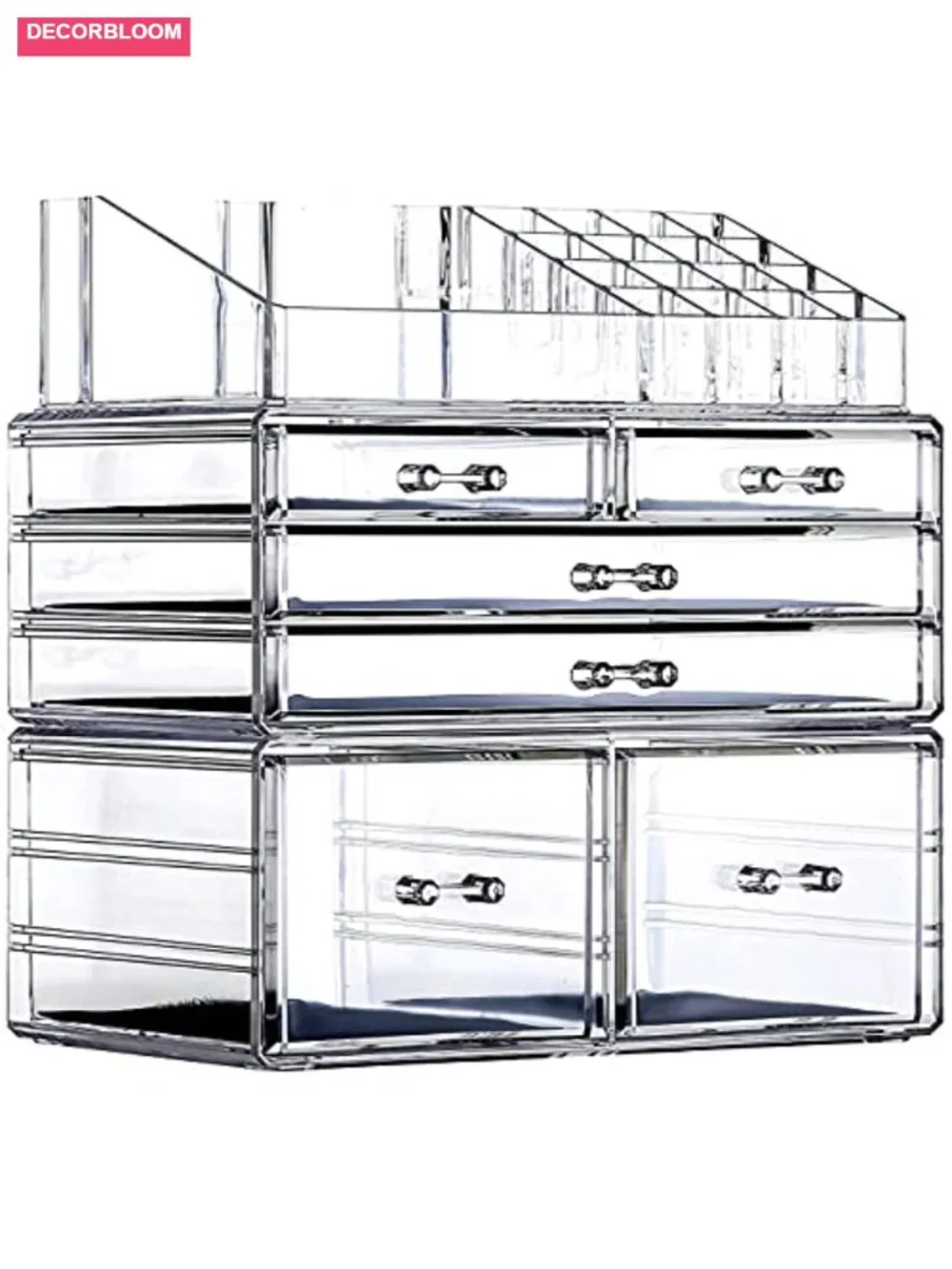3 Pack Stackable 6-Drawer Acrylic Makeup Organizer for Vanity, Bathroom, Desk